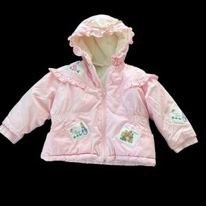 Vintage Baby Girl 12 months Quiltex Beatrix Potter Pink Jacket Coat Peter Rabbit